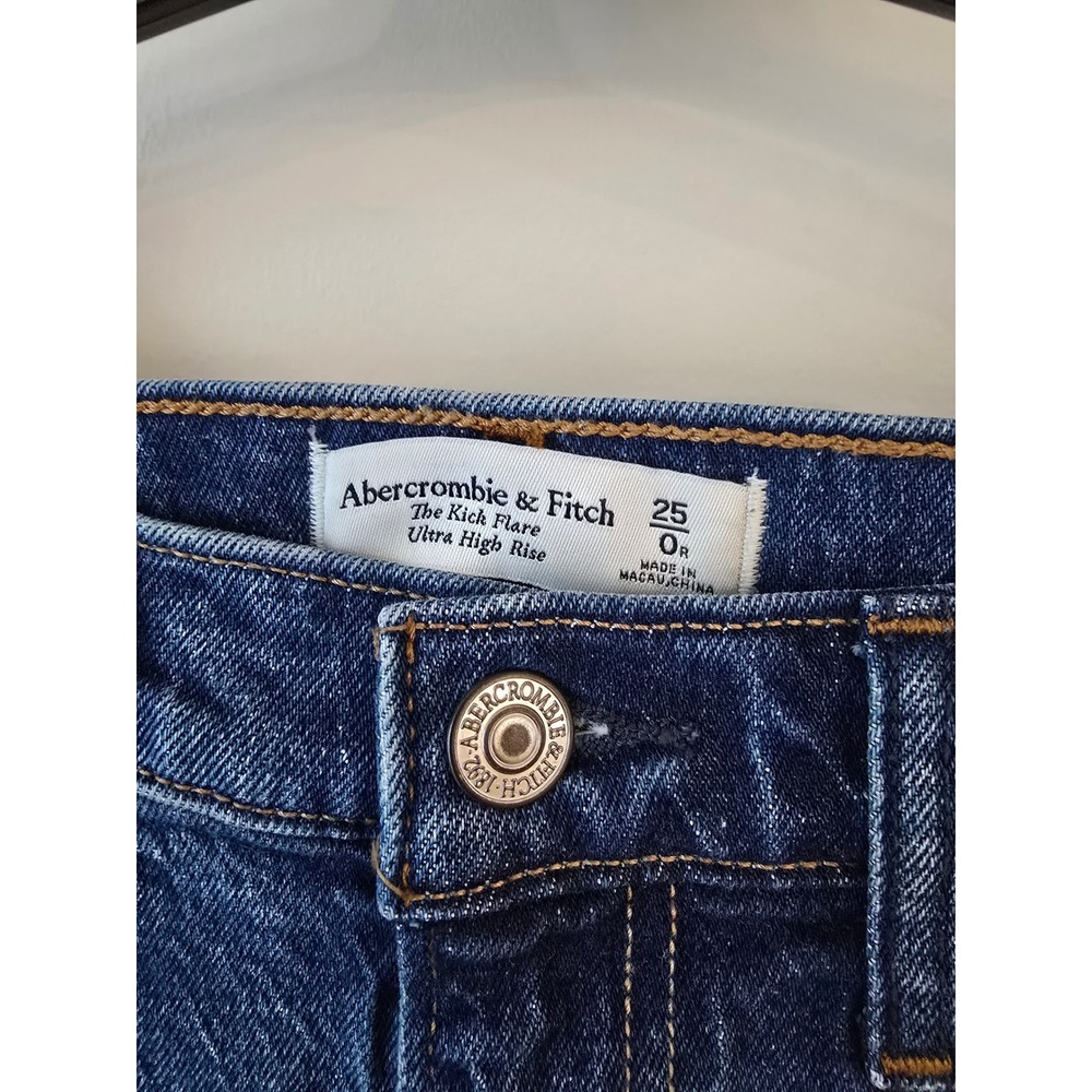 Abercrombie & Fitch The Kick Flare Ultra High Rise Womens Jeans Size 25 - Picture 6 of 10